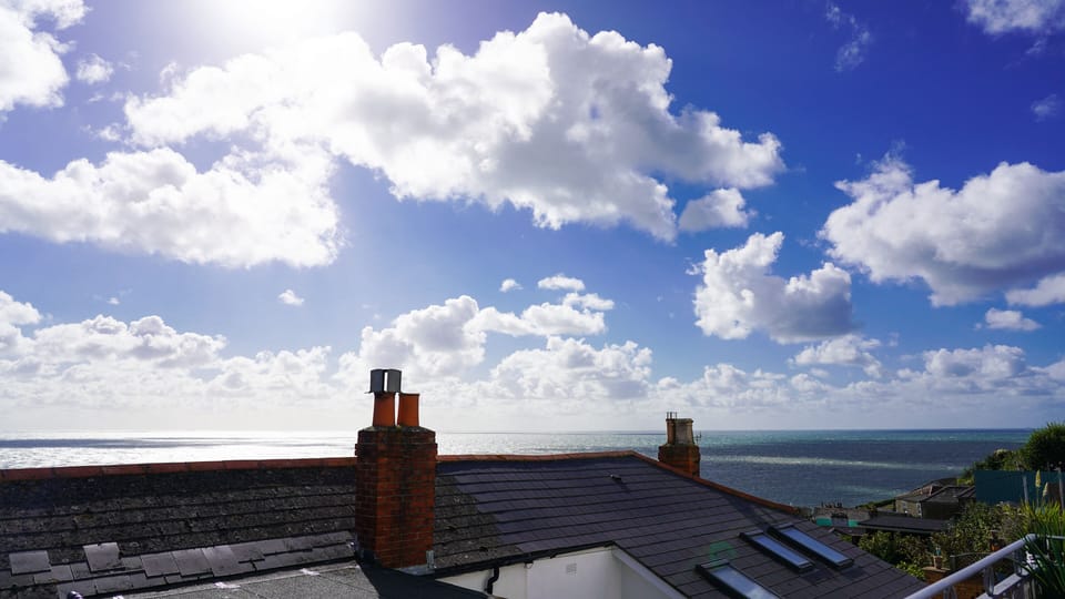 View of the sea from the balcony 
