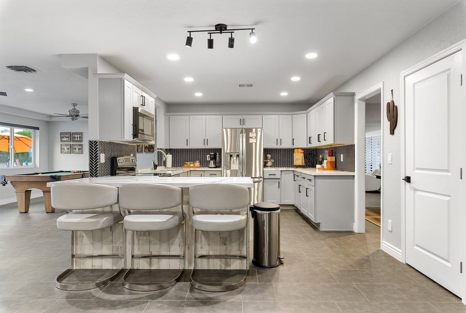 Wide open kitchen and family room
