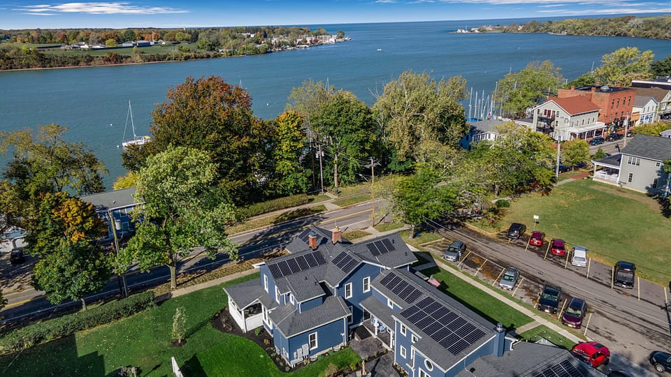 We are the house with solar panels and plenty of free parking!