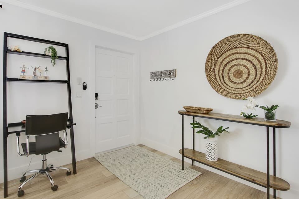 Welcome! Foyer and small desk. 
