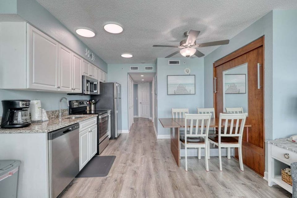 Full view of Dining and Kitchen