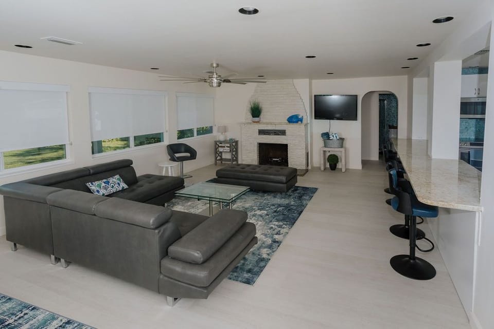 Living room and bar area 