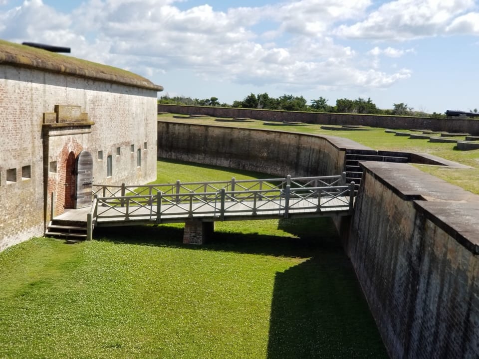 Fort over looks the ocean . Free then enjoy the day on the water