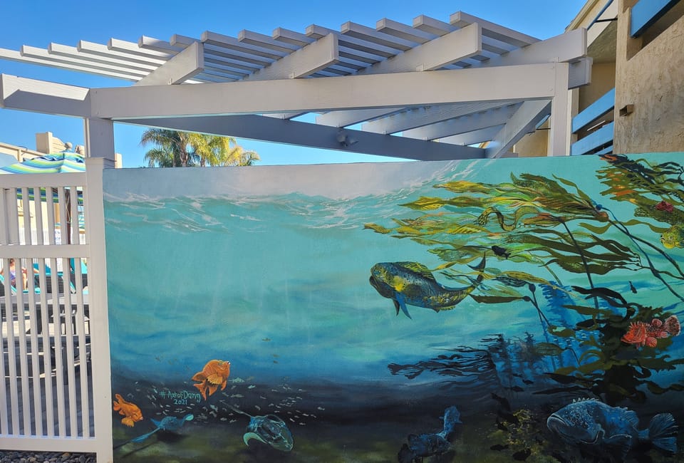 Resort Mural by the Pool