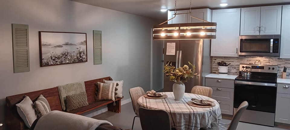 cozy kitchen with sitting area 