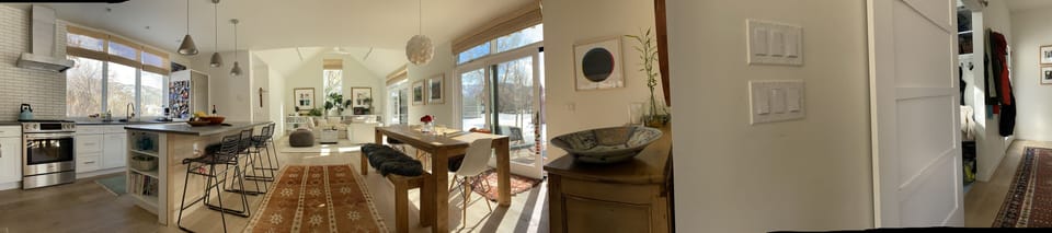 Newly built with open common spaces. Well designed vacation home.