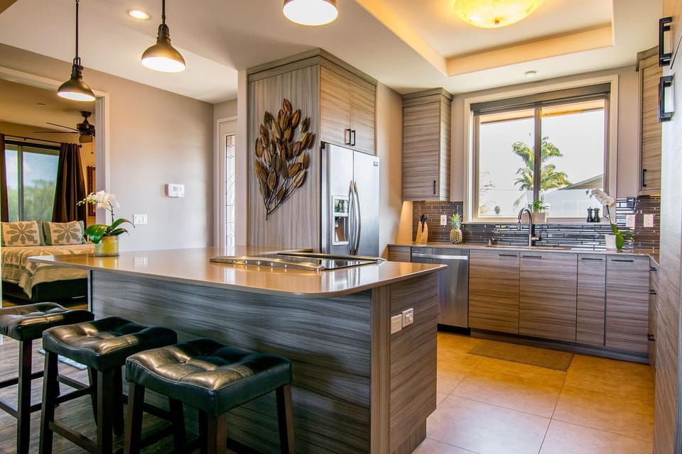 Fully stocked gourmet kitchen