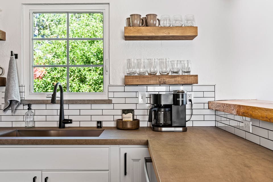 The Open concept kitchen gives you direct access to the living room.