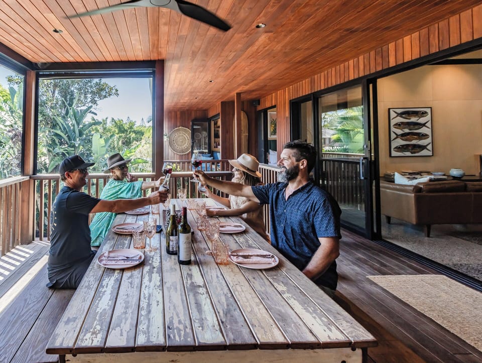 Enjoy the outdoor deck BBQ and pizza oven with friends and family
