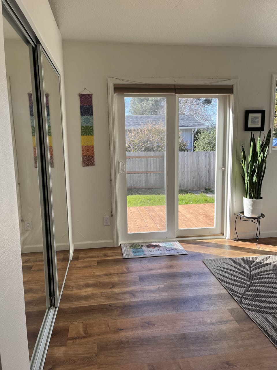 Sliding glass door to deck off bedroom 1