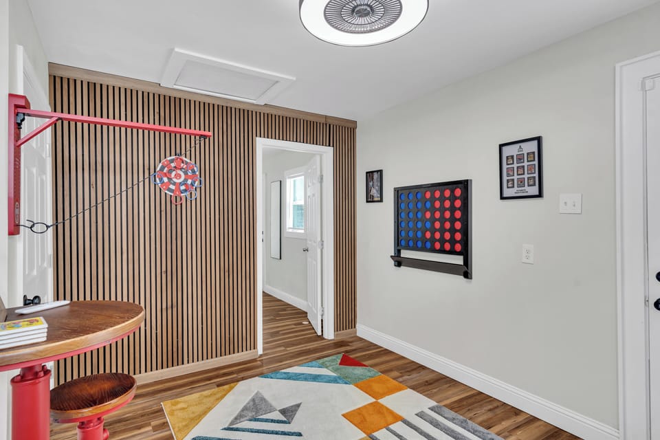 Fun game nook featuring family-friendly entertainment.