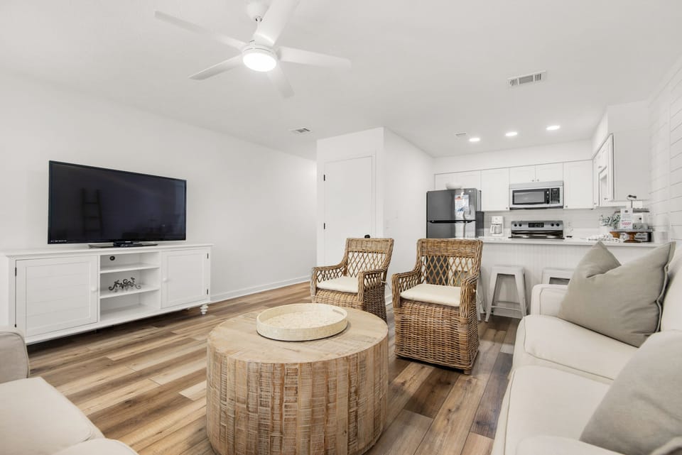 Living room to kitchen view