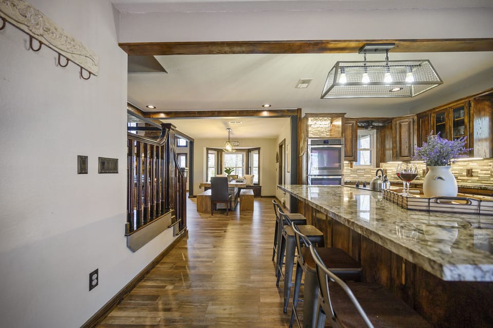 Kitchen Looking into Dining and Great Room