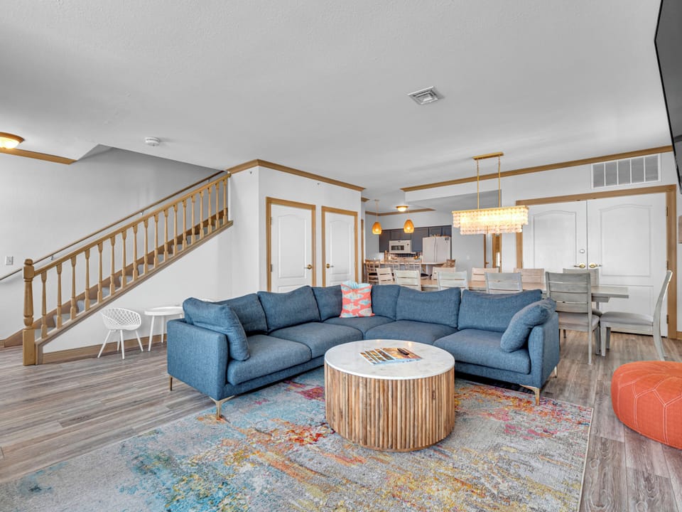 Living room to upper level