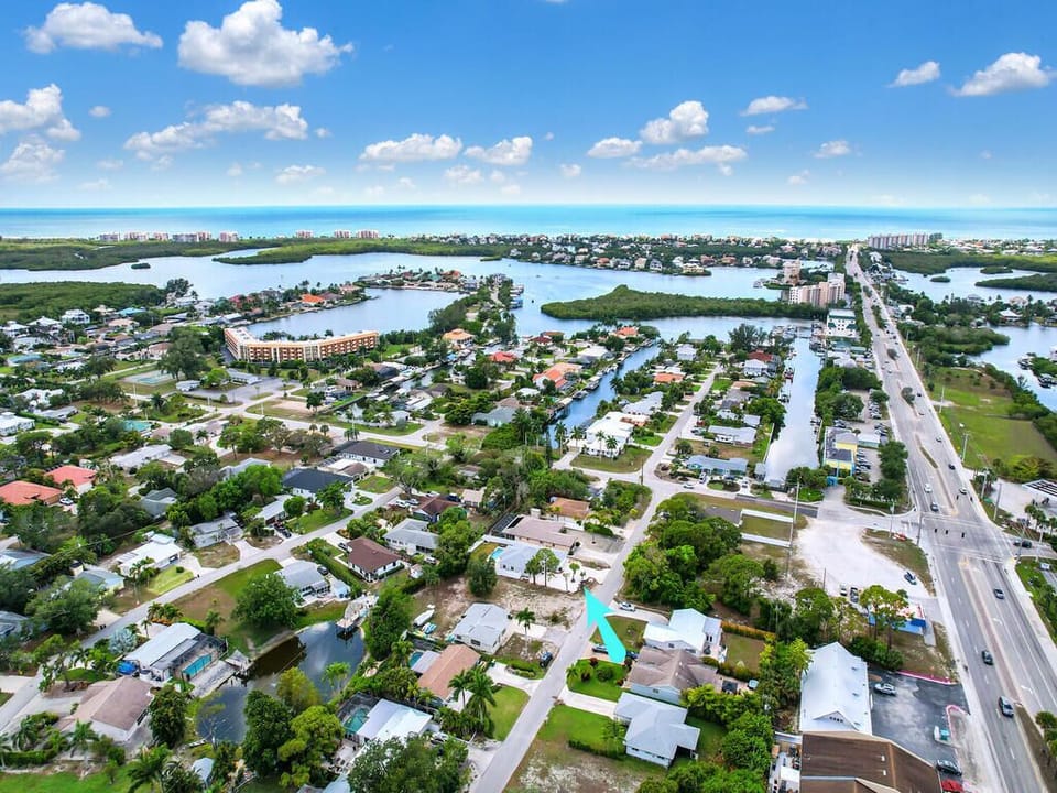 Just a mile straight down Bonita Beach Road to the beach