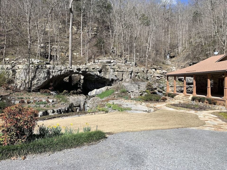 House and rock bridge