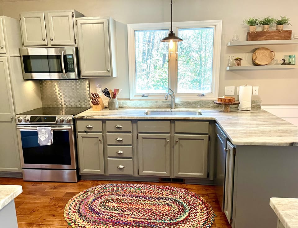 Stainless steel dishwasher, stove, microwave , refrig -separate laundry room