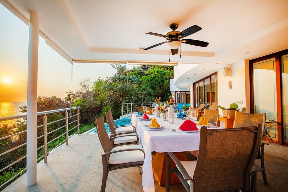 Outdoor connects to living and dining area