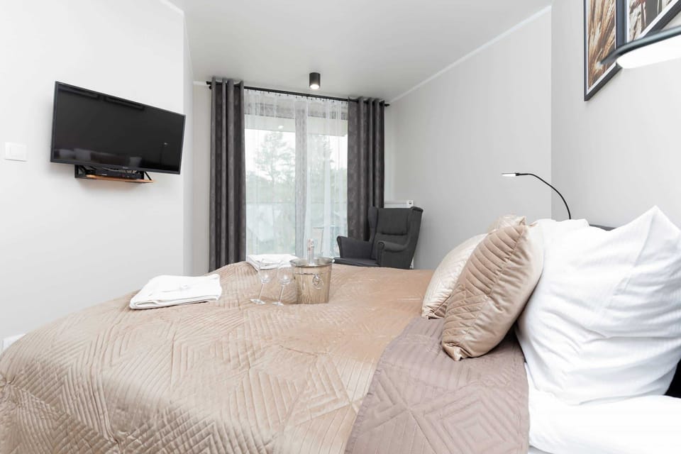 Cozy bedroom in the apartment. 