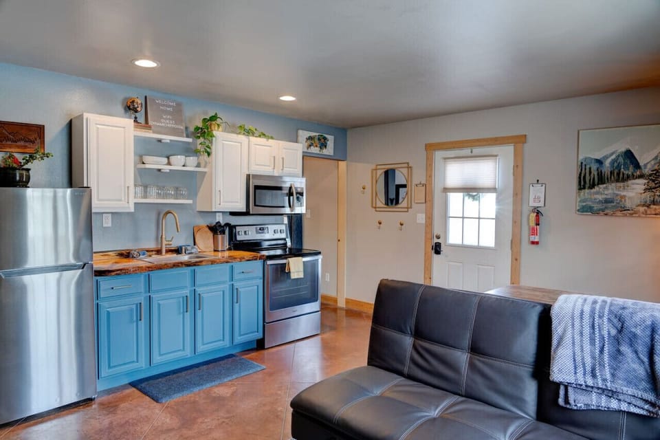 Kitchen and sofa