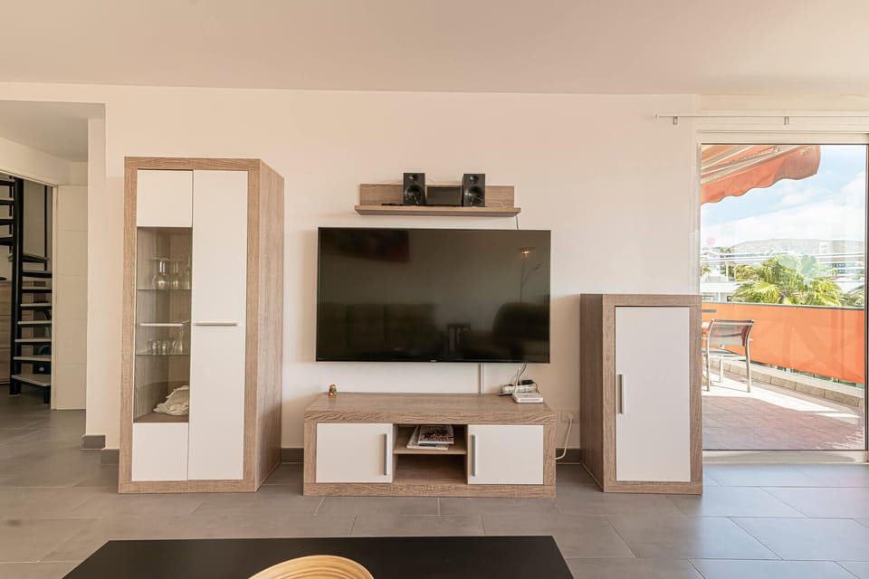 After a day in the great outdoors, sit back and enjoy the television.