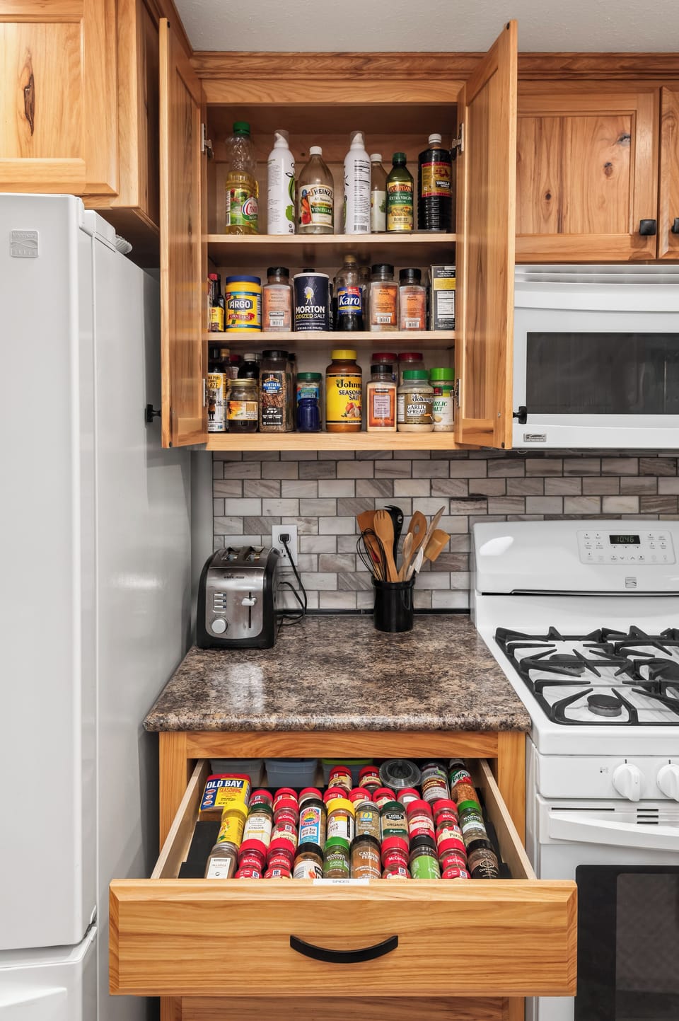 Lots of spices and cooking supplies if needed