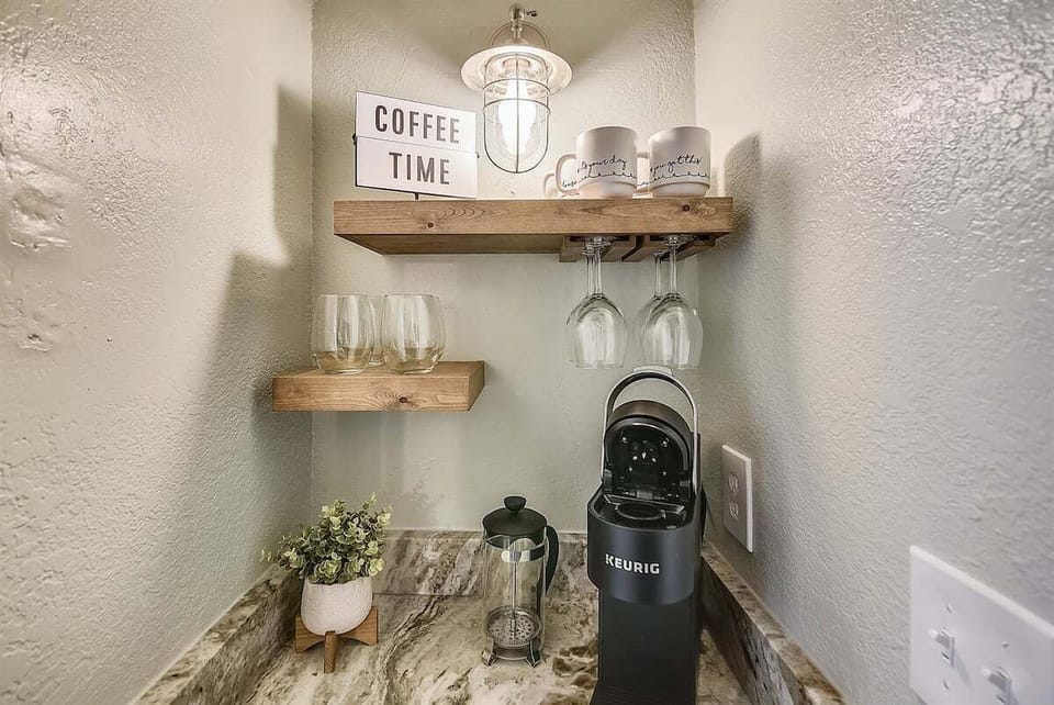 An alternate view of the coffee station.