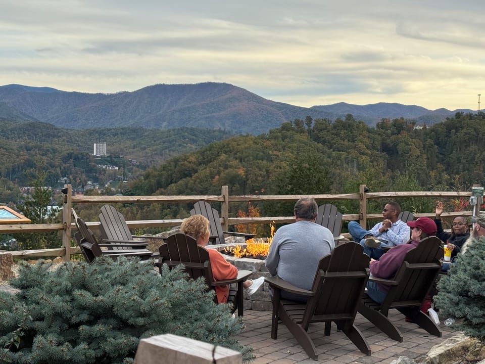 Fire pit over looking Gatlinburg