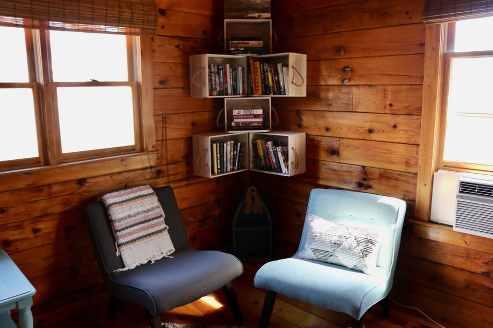 Reading nook in upstairs bedroom.