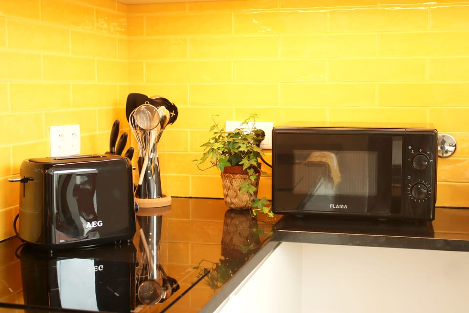 The kitchen is equipped with all utensils that you may find handy.