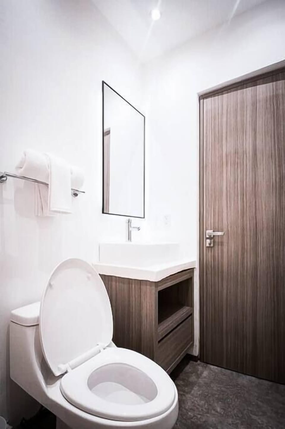 Stylish bathroom with a toilet and a sink
