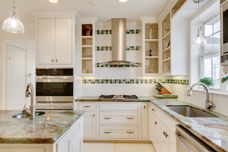 Gas range and stainless steel appliances