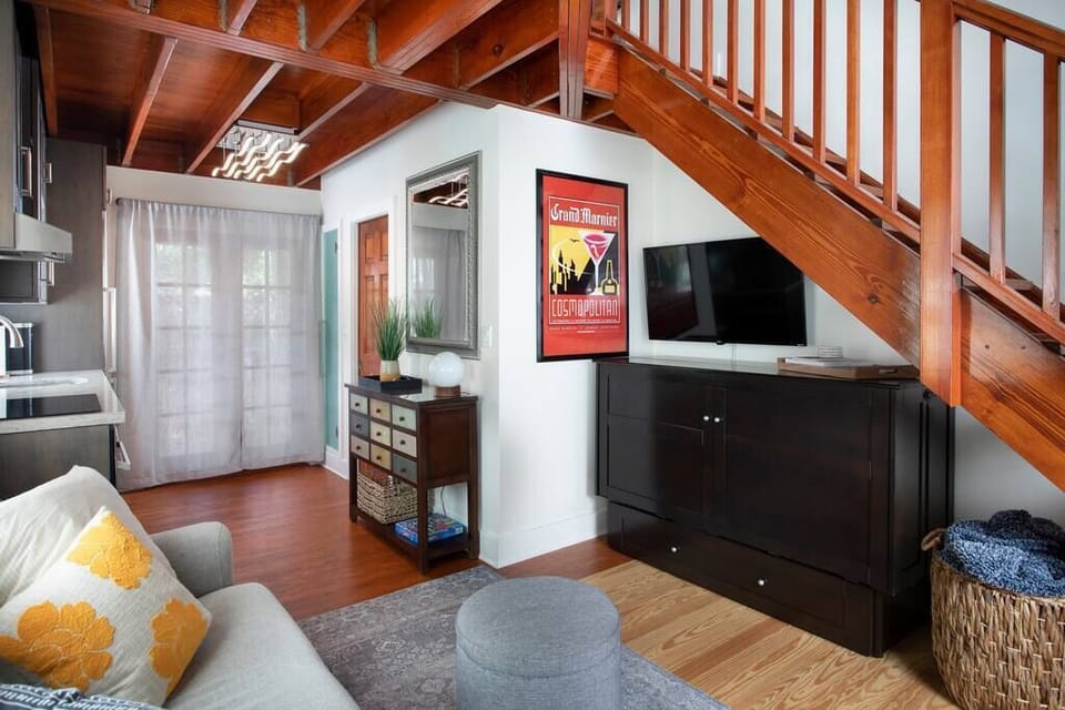 With two smart televisions you can stream your favorite shows. And 1GB WIFI makes work-from-home easy!

This Murphy Bed can be used if you have guests over.