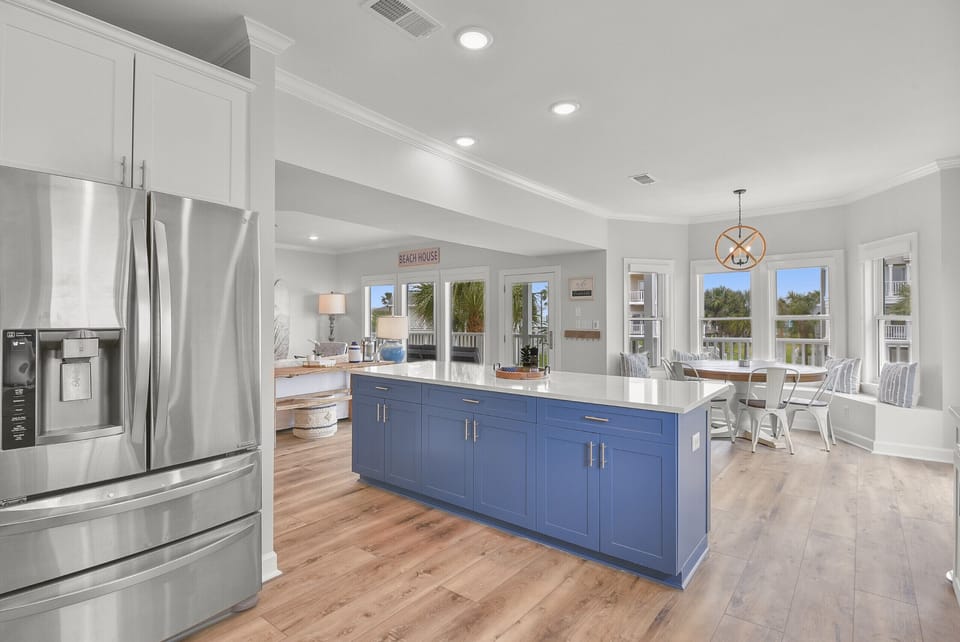 Open concept kitchen and dining area so the cook never feels left out.