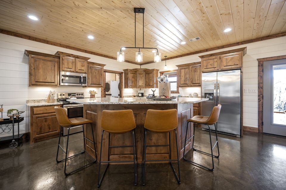 4 seats are found at the island bar top.