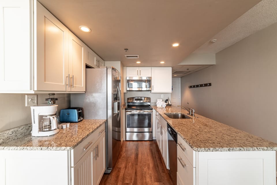 Updated kitchen with stainless steel appliances