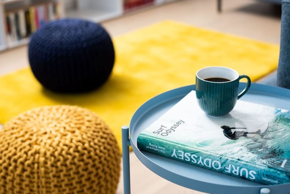 2 The Bay, Coldingham - the interior styling reflects the familyâ€™s passion for the sea and surfing with splashes of aqua and yellow throughout