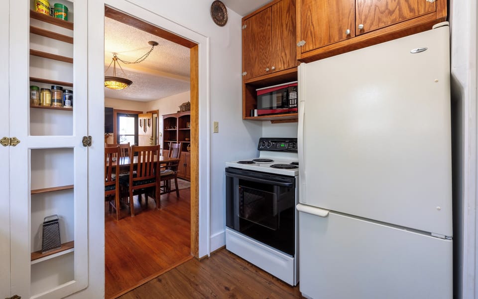 The kitchen makes preparing meals together a pleasure.