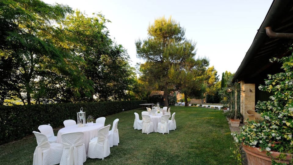 Outdoor banquet area