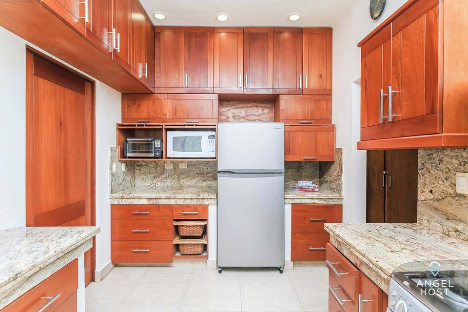 The kitchen is equipped with all you'd need to prepare nice meals in the comfort of your home