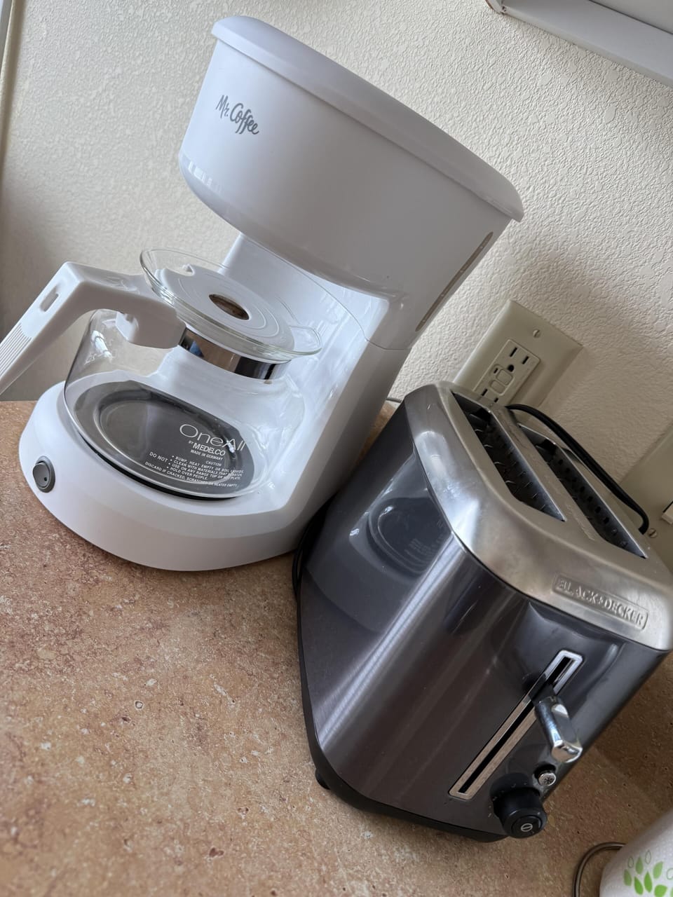 Coffee maker and toaster