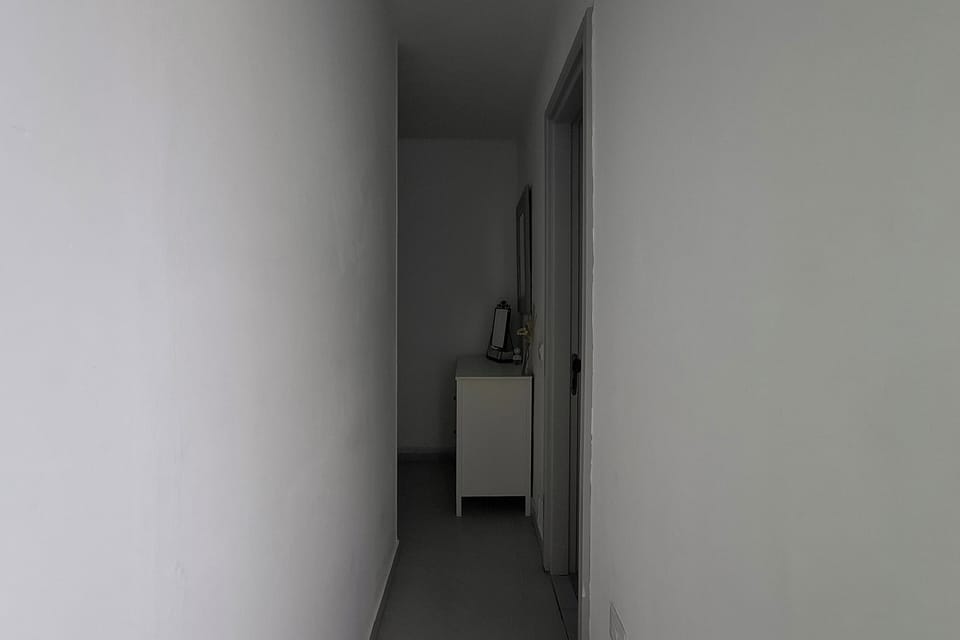This is the entrance to the bathroom and bedroom