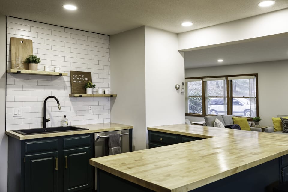Large butcher block island