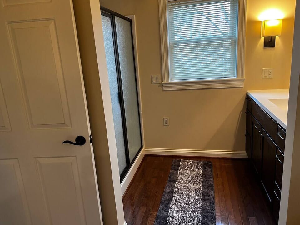Private shower area in master bathroom.