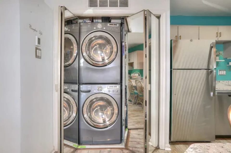 Washer and dryer.