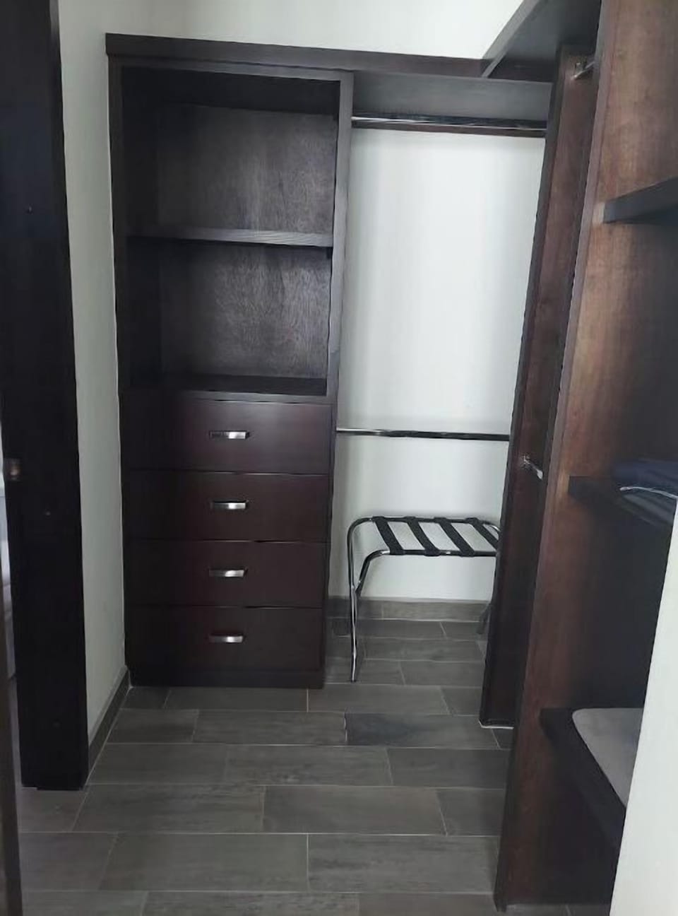 both master bedrooms have walk-in closet space to hang and put away items.  