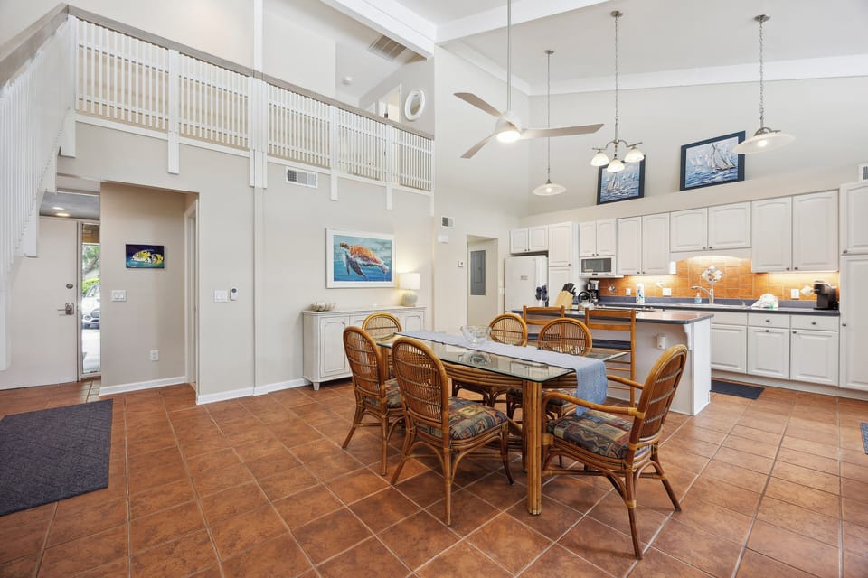 Dining table seats six