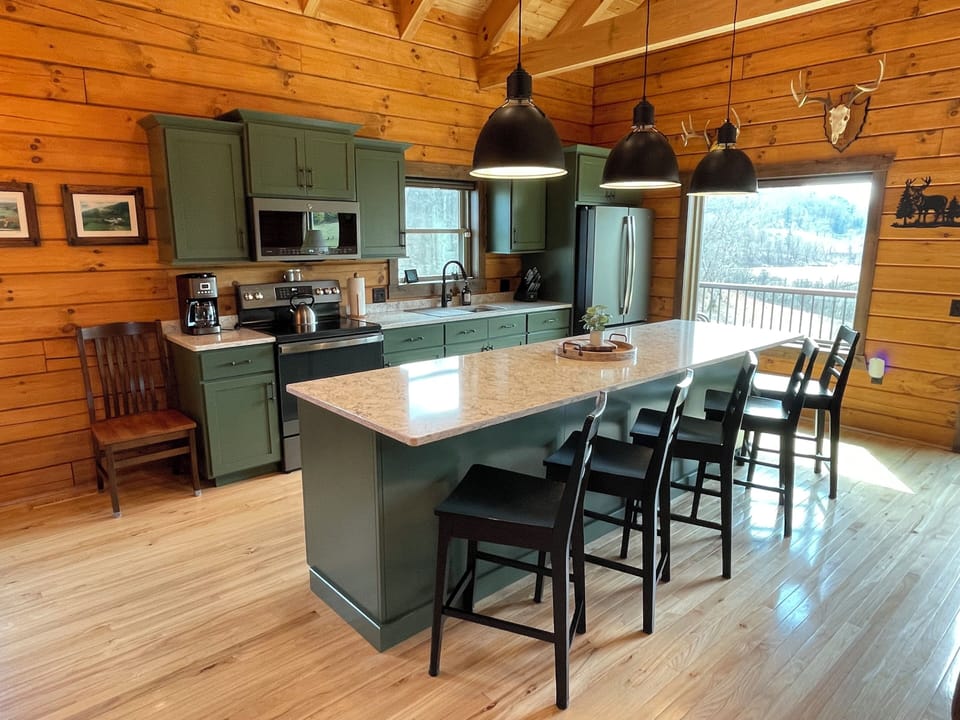 Sit at the island and keep the cook company! Ember Hills Lodge, Ontario, WI