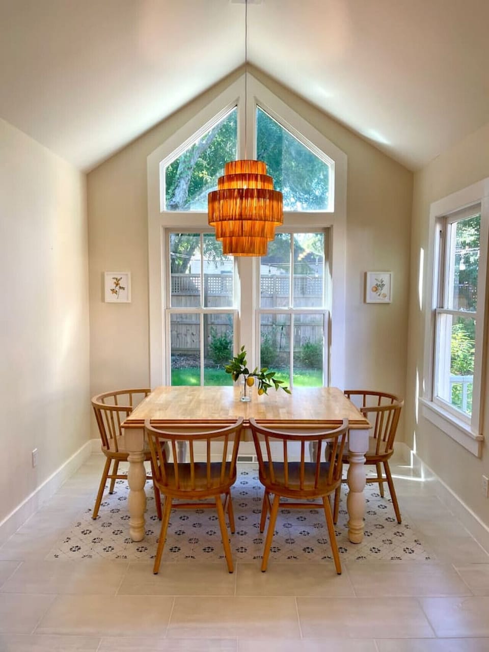 Seating for 6 in the bright breakfast nook with a view