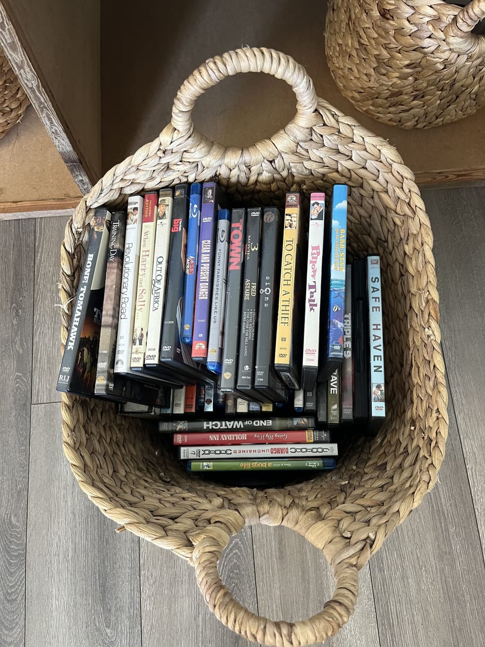Full collection of DVDs to go along with cable TV and Netflix is available.